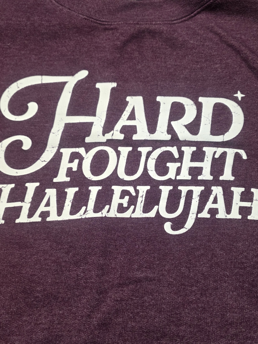 Cozy Scoop Neck Sweater in Burgundy with White Script